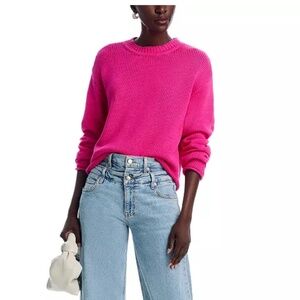 AQUA Drop Shoulder Crewneck Knit Sweatshirt Sweater – Pink – Size S – NWT